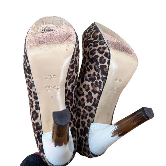 CHIARA FERRAGNI 130MM LEOPARD PRINTED ANKLE BOOTS 10 - Picture 8 of 9